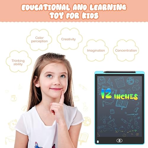 Miniatura 5 de Tableta de escritura LCD de 12 pulgadas, 16 unidades, tablero de dibujo para los más pequeños, almohadilla de dibujo reutilizable, tableta para