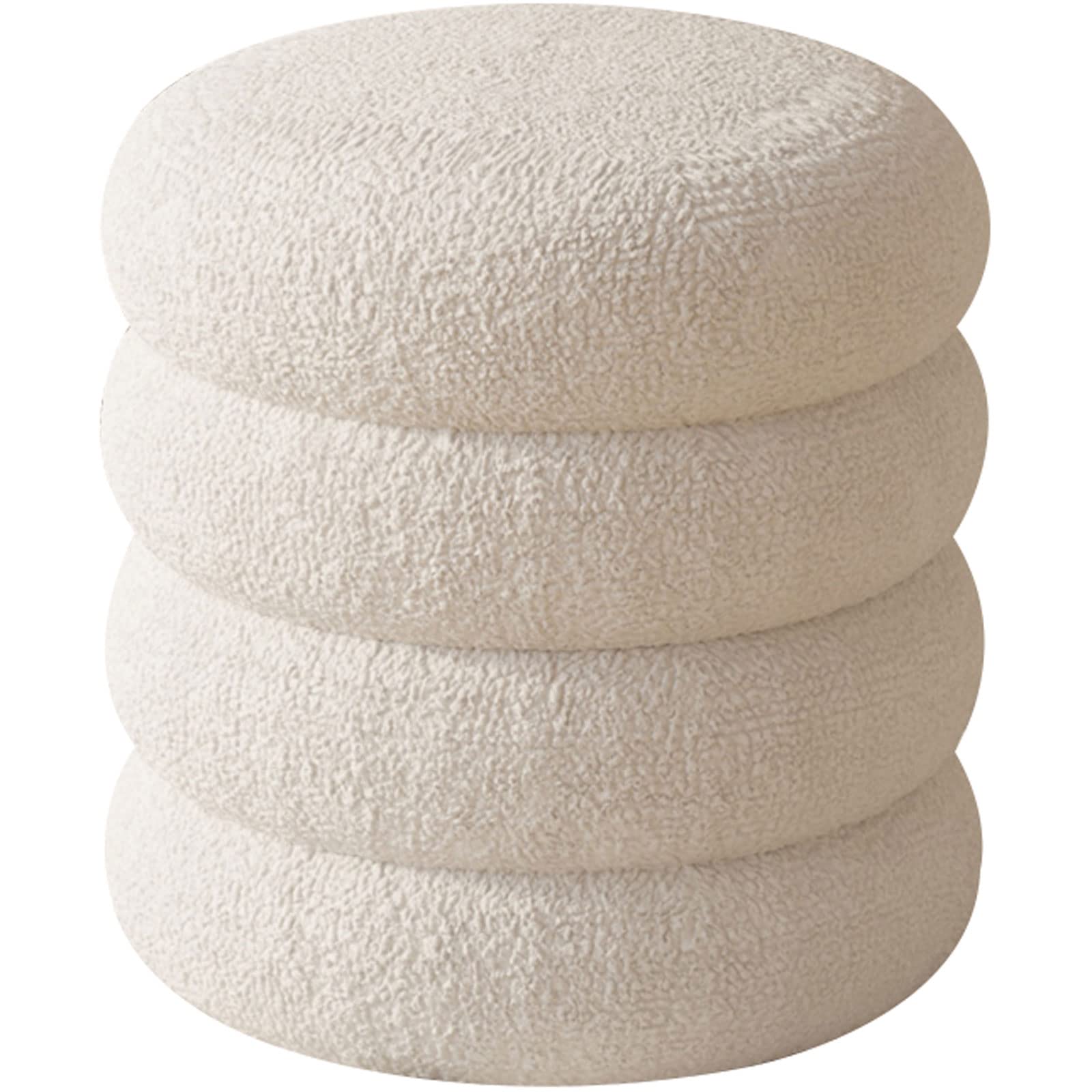 Pouf repose-pieds en Sherpa pivotant idéal pour sublimer le coin coiffeuse de la chambre
