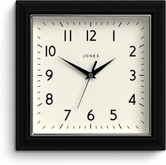 JONES CLOCKS® The Mustard Wall Clock Analog Wall Clock Retro Clock Kitchen