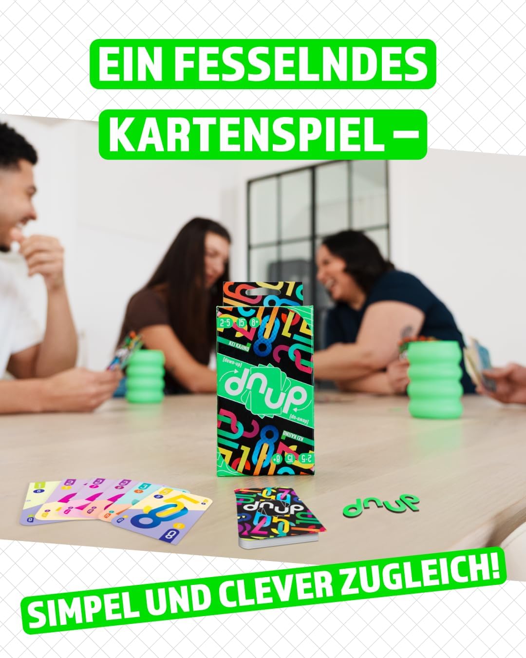 Asmodee, Dnup, fast family game for 2-5 players from 8 years old, the card game that turns everything upside down with 15 minutes playing time per game image 4