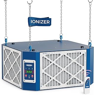 AlorAir 360 degree Intake Air Filtration System - (1350 CFM) with Strong Vortex Fan, Built-in Ionizer, Shop Dust Collector for Woodworking Shop, Garage Works Shop, Purecare 1350IG