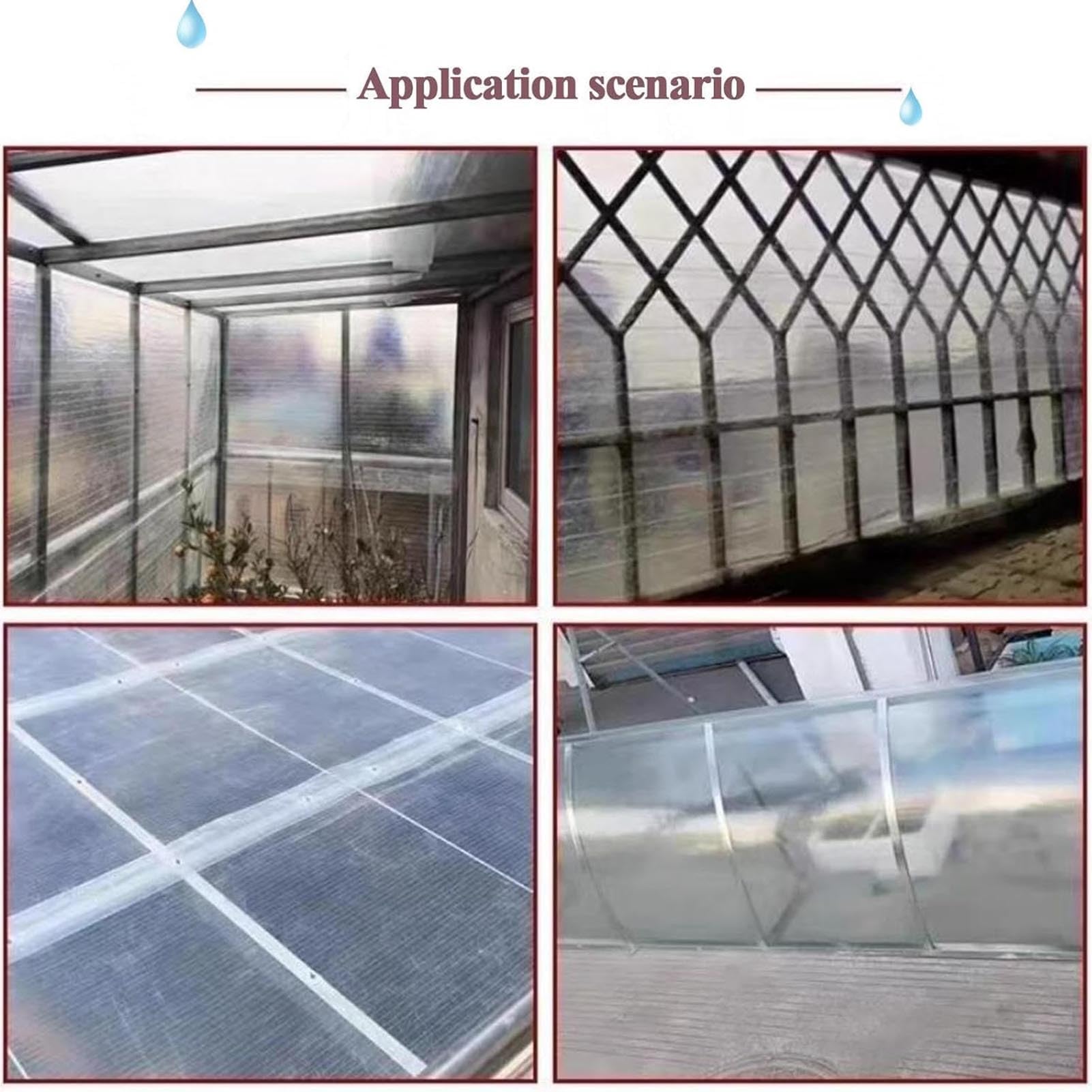 Panel de techo de invernadero de 0,8 mm, hojas de policarbonato fácil de cortar, panel de cobertizo de repuesto personalizable para invernadero al aire libre, 1 x 15 m, material plástico duradero