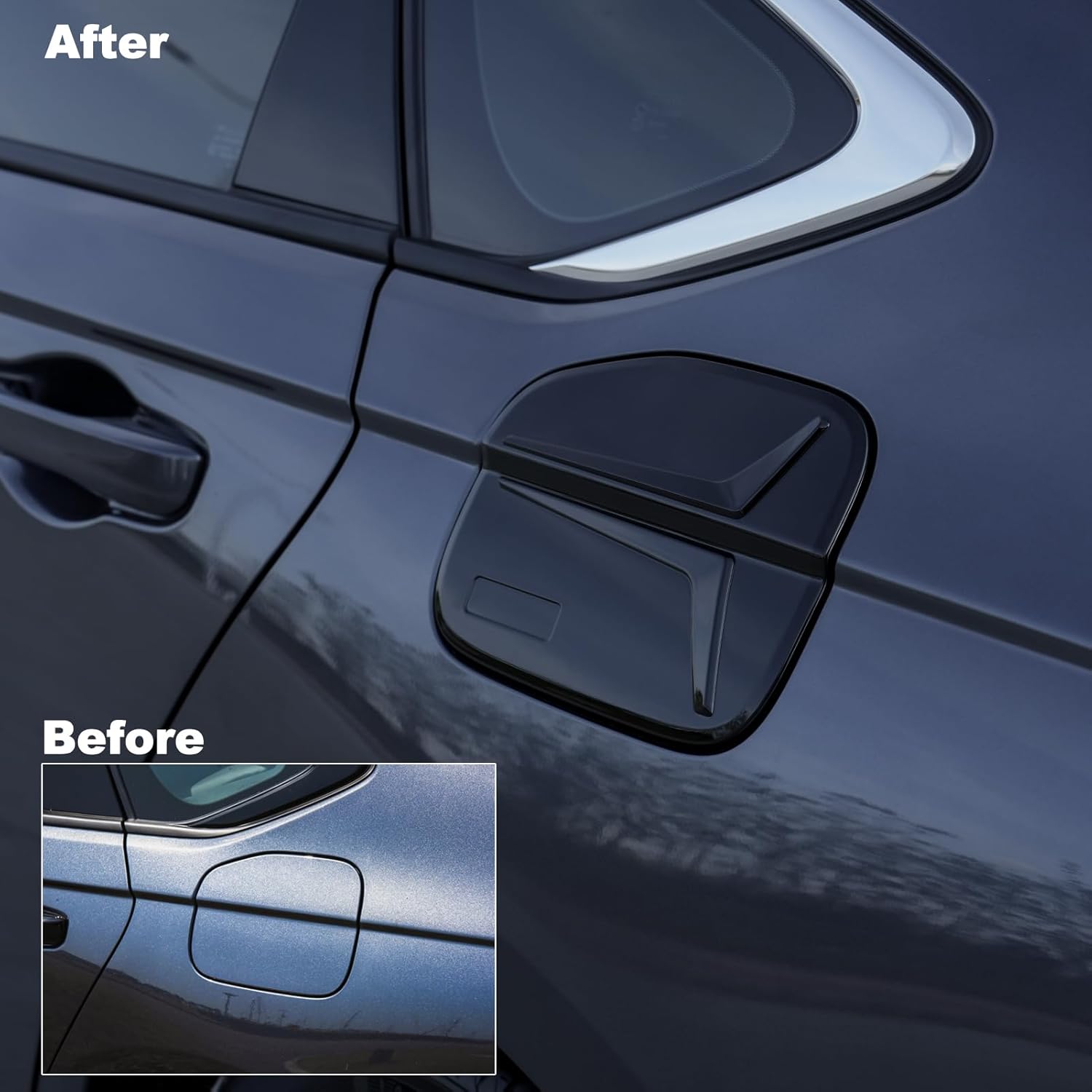CKE Compatible with Honda Accord 2026 2025 2024 2023 Accessories Car Fuel Tank Cover Trim Oil Gas Cap Door Handle Side Exterior Decoration Sticker -Glossy Black