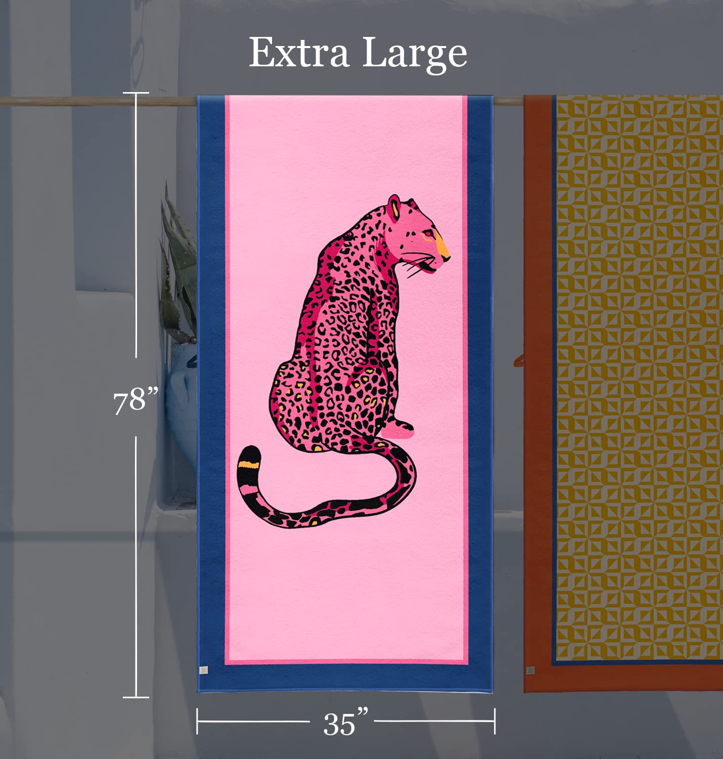 Premium Oversized Pool Strandtuch aus nachhaltigen Materialien (Flamingo Pink)