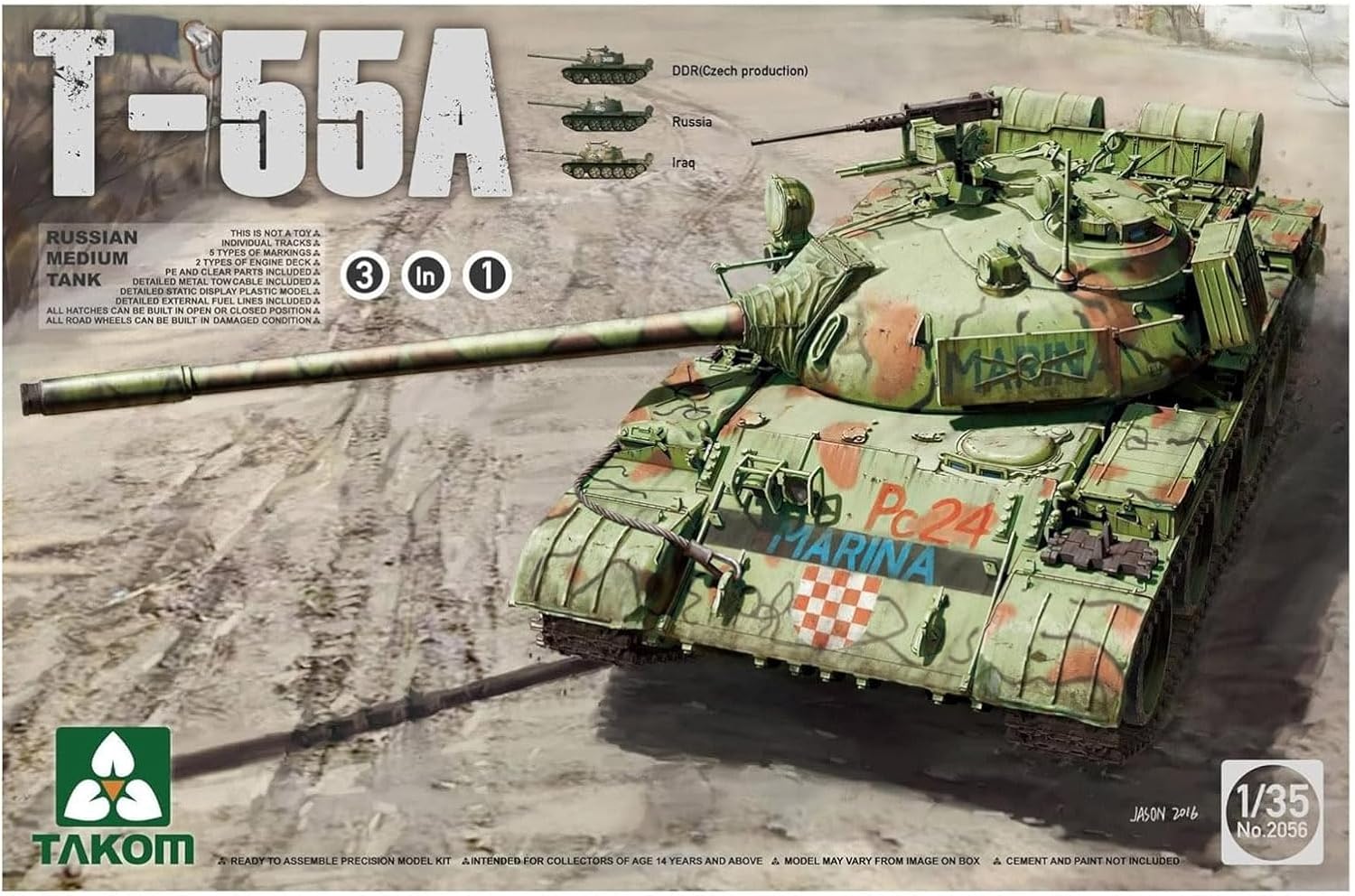 TAKOM 2056 – Model Kit Russian Medium Tank T 55 A