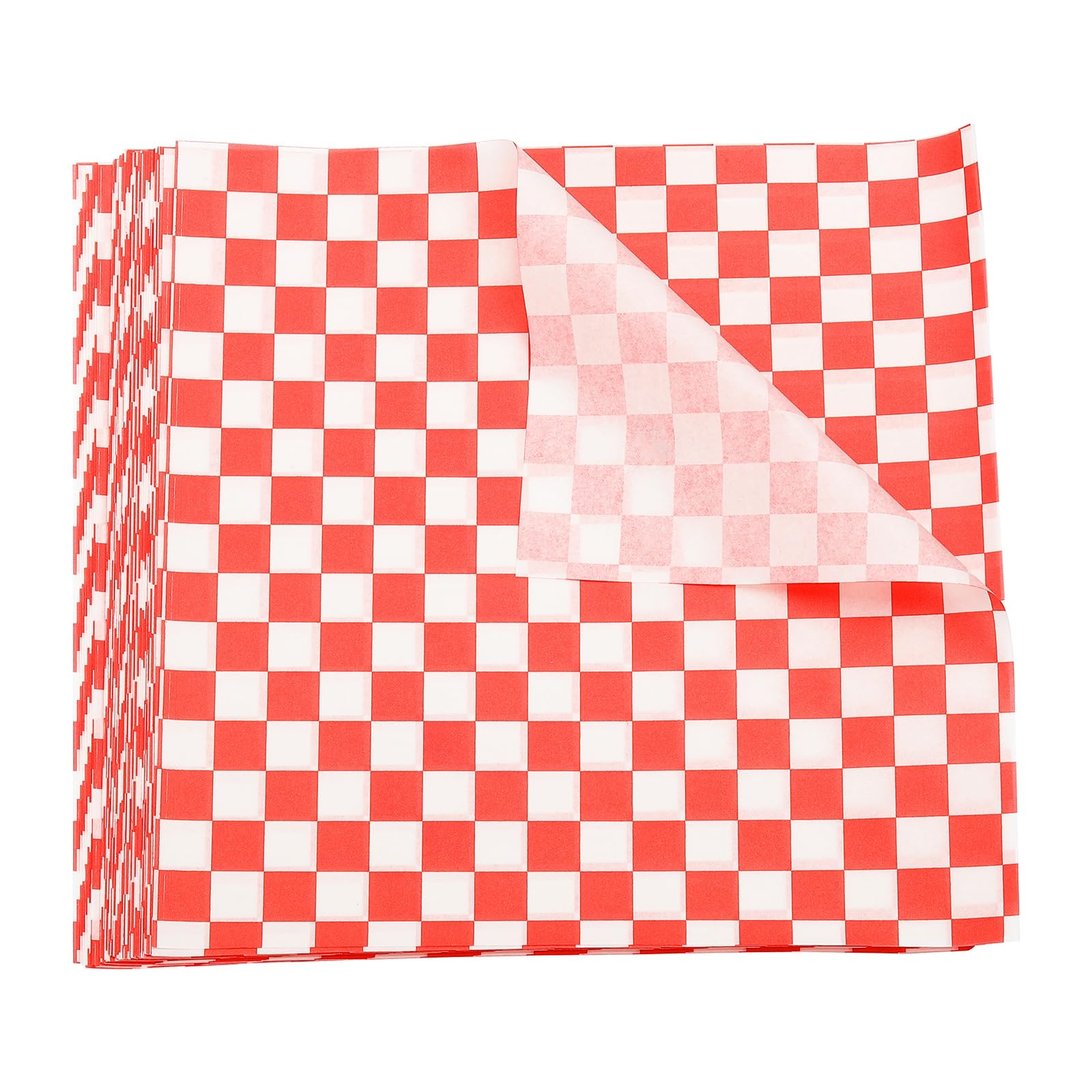 QUARKZMAN 300 Pezzi Carta Oleata A Quadretti 8" X 8" Carta Assorbente Per Alimenti Per Sandwich Rivestimenti Per Forno Cesto Da Picnic Panino Hamburger Rosso