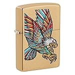 Zippo Tattoo Eagle Design Brushed Brass Pocket Lighter