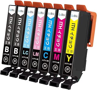【LxTek】Epson用 エプソン ITH-6CL インクカートリッジ 7本セット(6色セット+黒1本) イチョウ インク 『互換インク/大容量/説明書付/残量表示/個包装/一年保証』対応機種：EP-811AB EP-811AW EP-709A EP-710A EP-711A EP-810AB EP-810AW