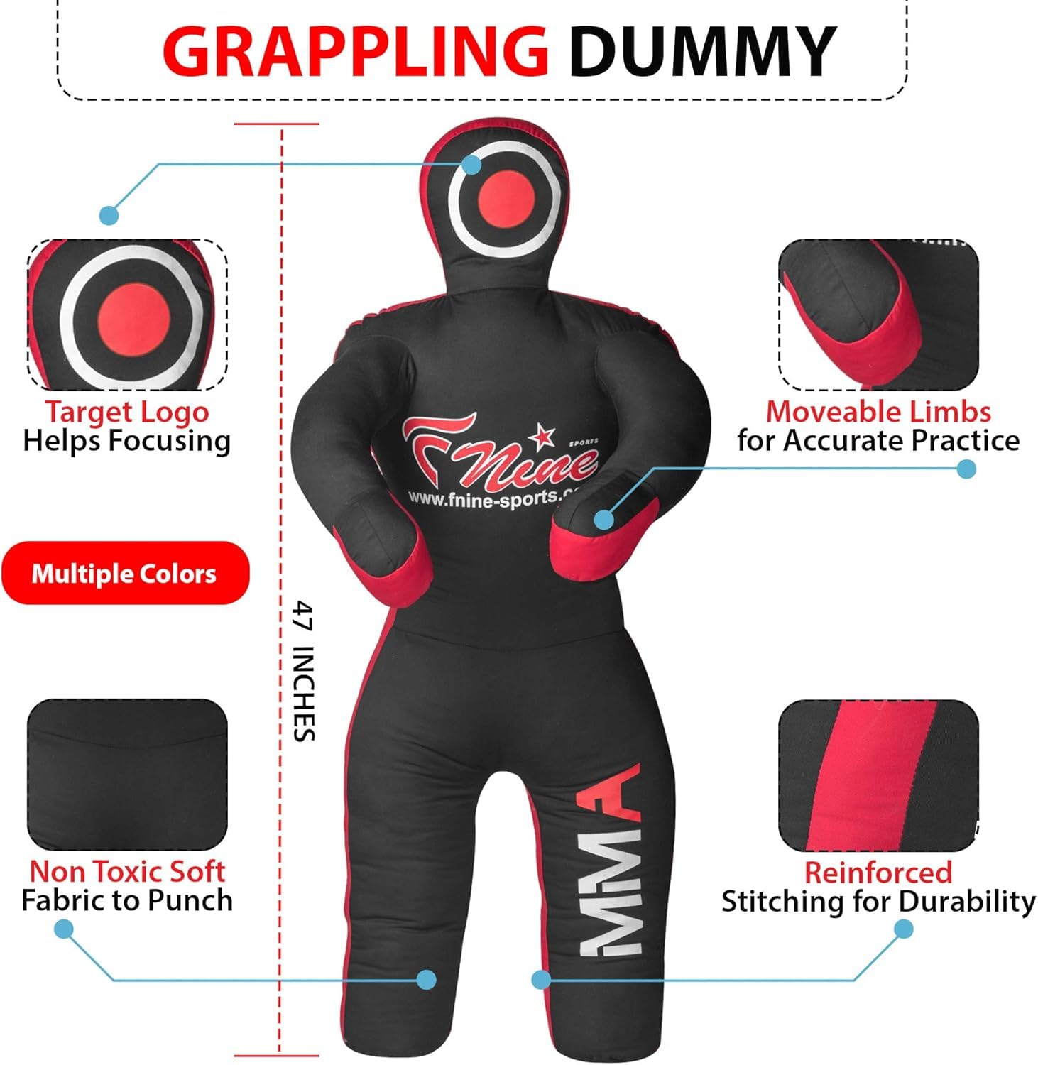 MMA Grappling Dummy, for Judo, Wrestling, Brazilian Jiu Jitsu, Submission and Throwing UNFILLED Canvas Bag