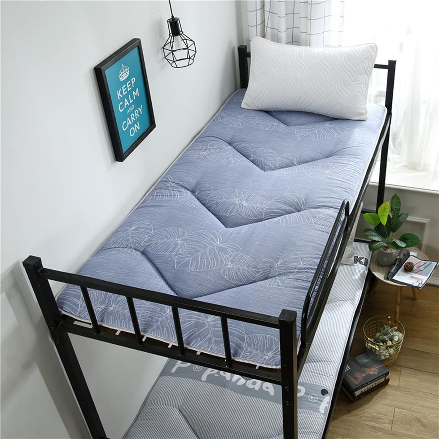 Japanese Floor Mattress Futon Mattress Roll Up Guest Mattress Floor Bed Folding Portable Camping Mattress Thicken Sleeping Pad Mattress Pad (1 * 2m)