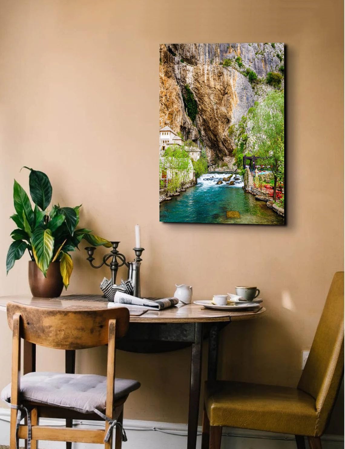 GADGETS WRAP Canvas Gallery Wrap Framed for Home Office Studio Living Room Decoration (14x22inch) - Dervish Monastery Buna River