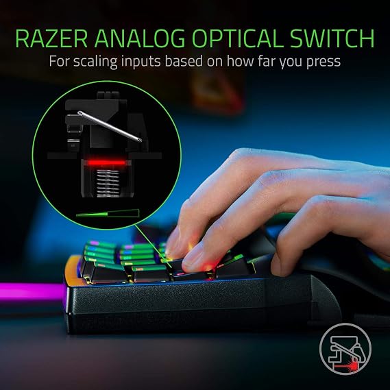 Razer Tartarus Pro - Game Keypad - Game controller with analog-optical buttons and fast fire mode (32 programmable buttons, customizable trigger point, 8 profiles) Black