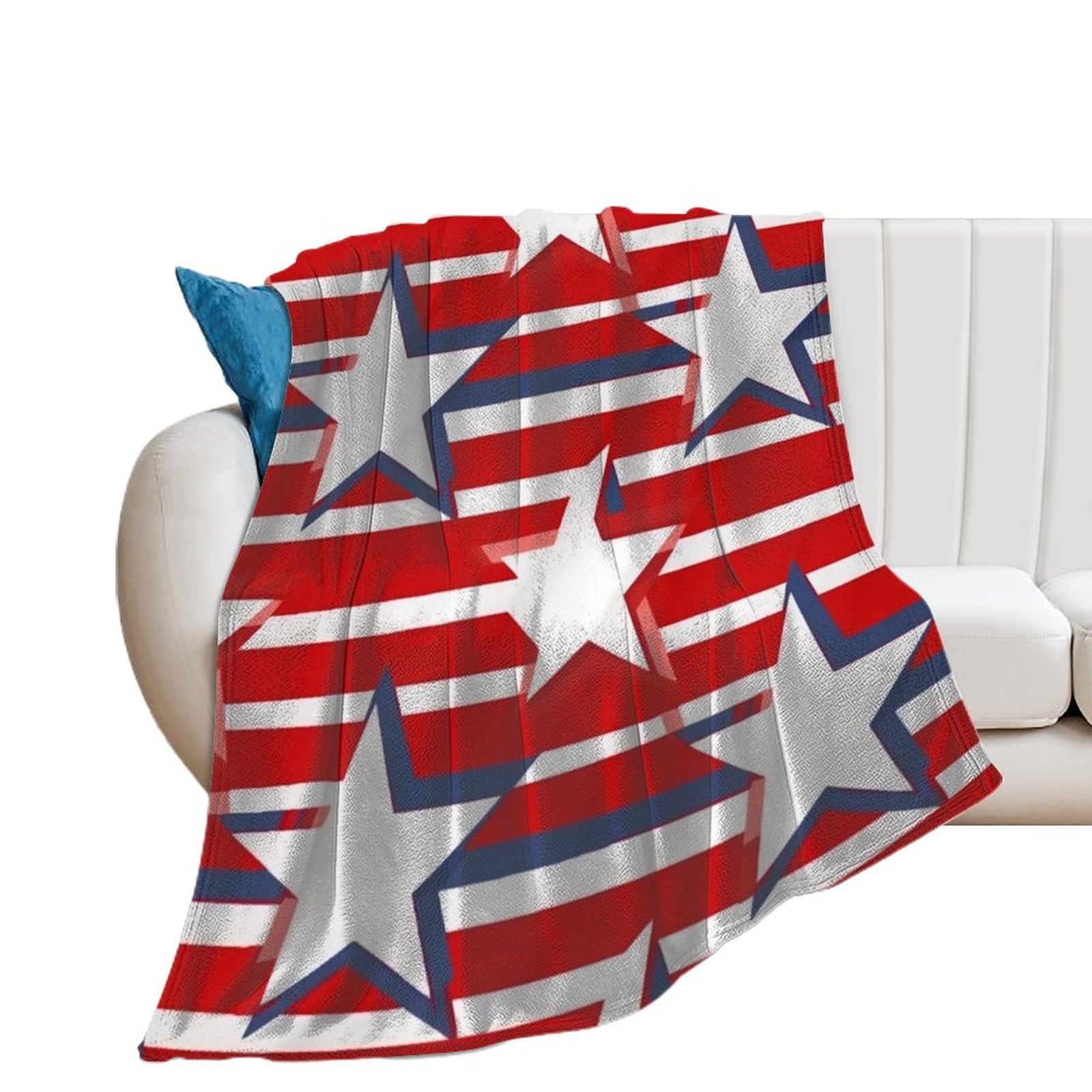 Couverture flanelle canapé anti-froid plaid drapeau léger et chaud 130x150