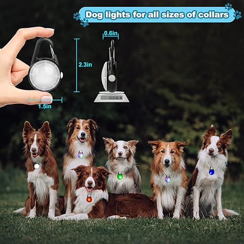 Miniatura 5 de Luces de perro con 4 modos para caminar por la noche luz impermeable IP68 luces de collar de perro recargables de alta capacidad para la noche
