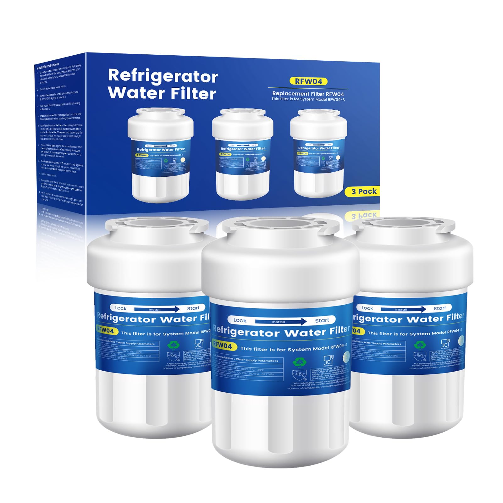 Water Filter Replacement for GE MWF SmartWater MWFP MWFINT MWFA GWF HDX FMG-1 9991 GSE25GSHECSS WFC1201 GSE25GSHECSS WFC1201