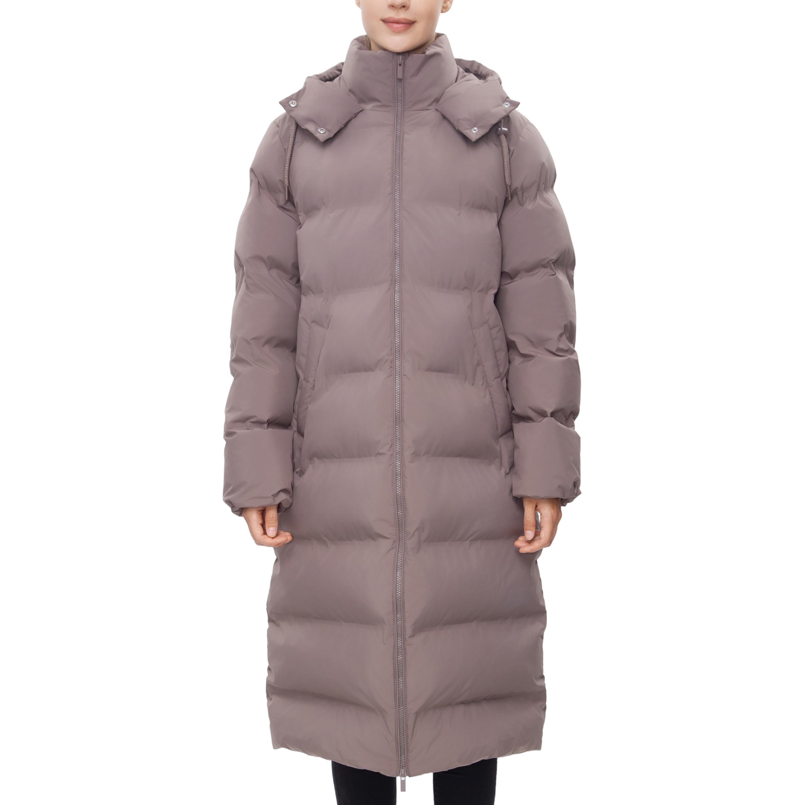 Size XXL Rokka&Rolla Women’s Knee-Length Seamless Water-Resistant Long Puffer Coat