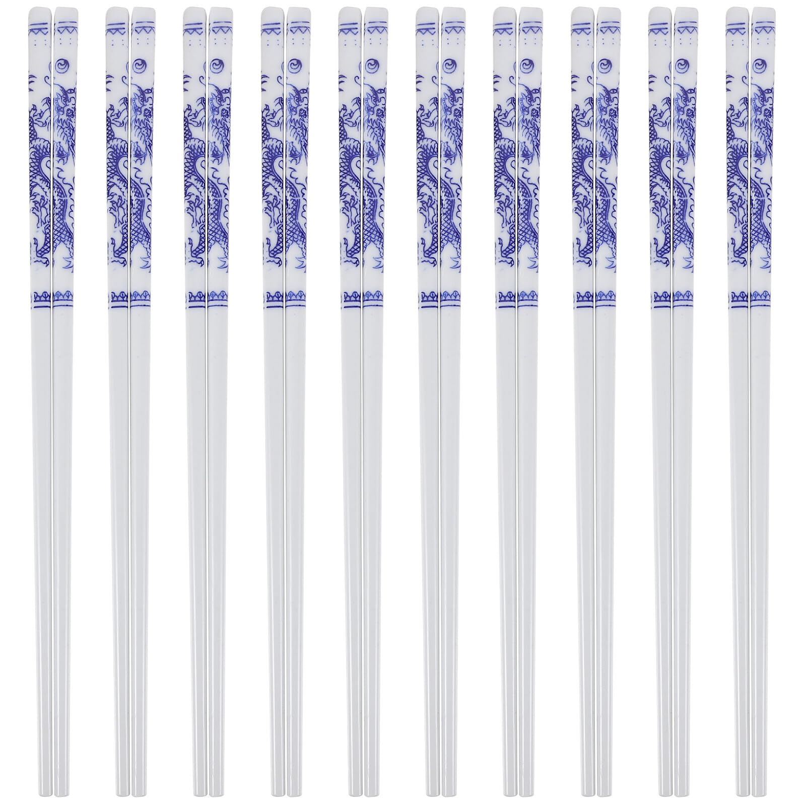 Baguettes chinoises en porcelaine bleue et blanche élégantes pour l'art de la table