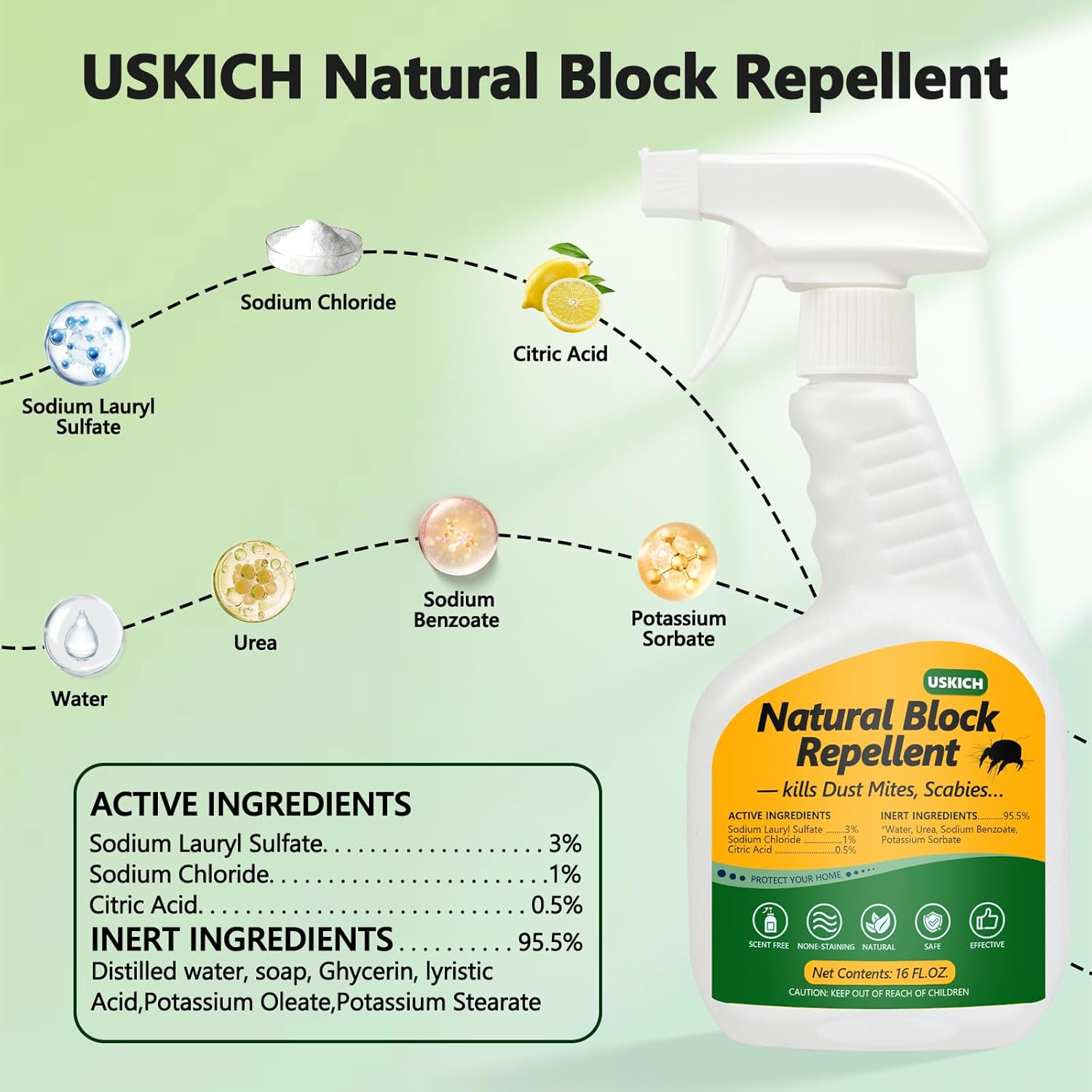 Mite Treatment Spray– 16 oz – Kills Dust, Scabies, Spider, Carpet, Bird, Mouse & Rat Mites for Home,Furniture,Bedding – Natural | Non-Toxic| Effective – Child & Pet Safe - Image 2