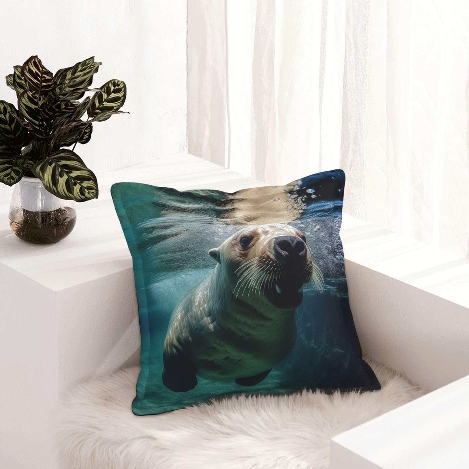 Housse de coussin en similicuir premium 50,8 cm décor moderne effet cuir