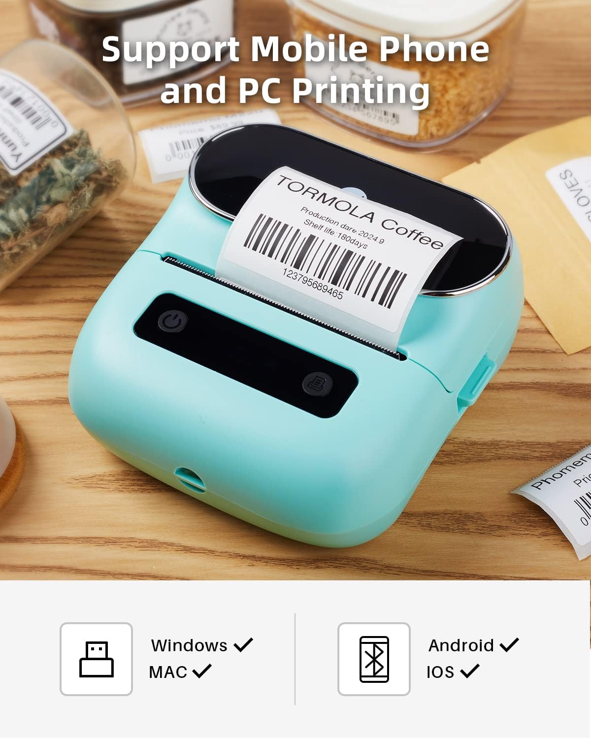 Phomemo M220 Label Maker, 3 Inch Bluetooth Thermal Label Printer for Barcode, Address, Labeling, Mailing, File Folder Label, Label Maker Machine with 3 Rolls of Labels - Image 5