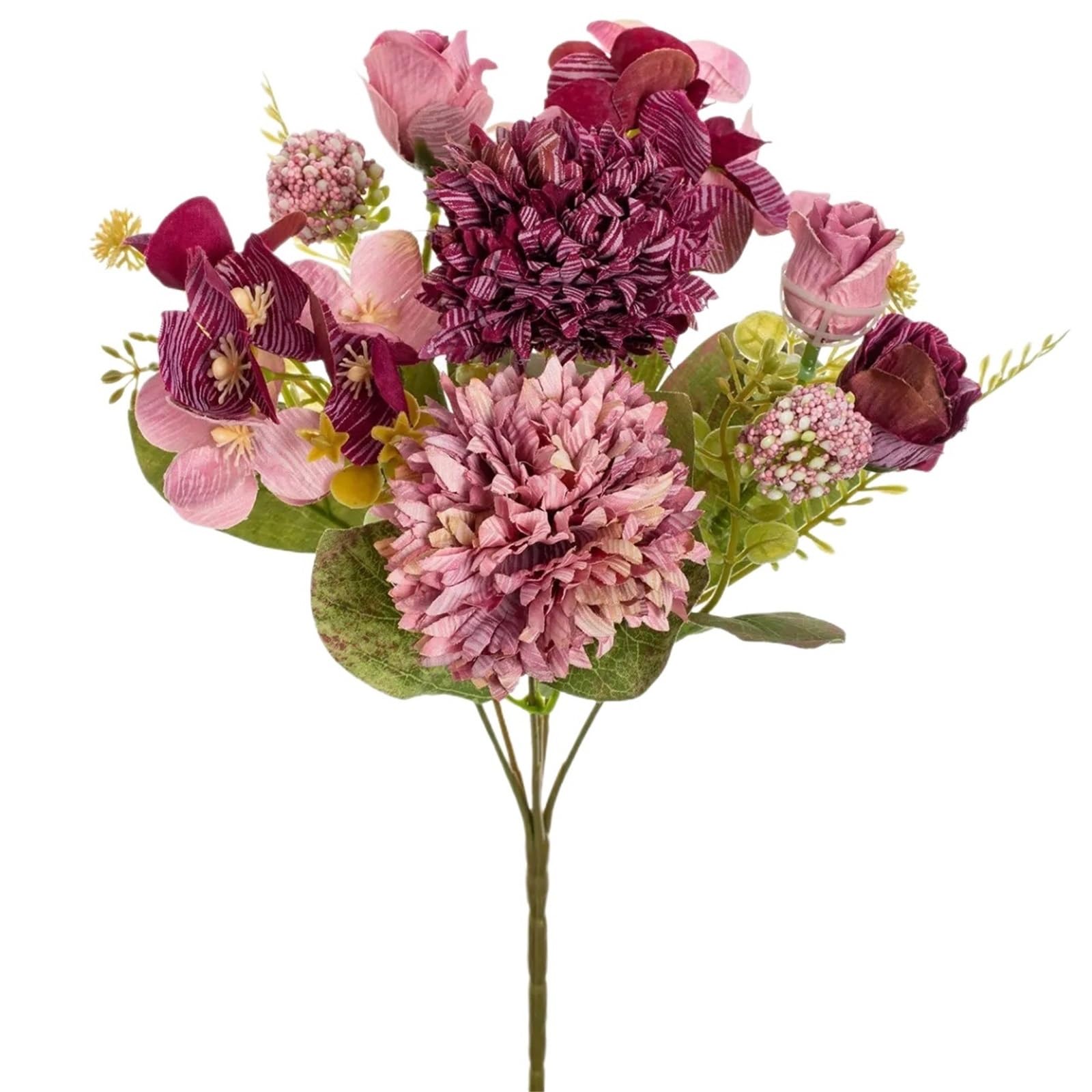 XIANGMLING Artificial Flower Ball Chrysanthemum Rose, Wedding Home Room Table Festival Wreath Bridal Bouquet Garden Decor(Color6,3 pcs)