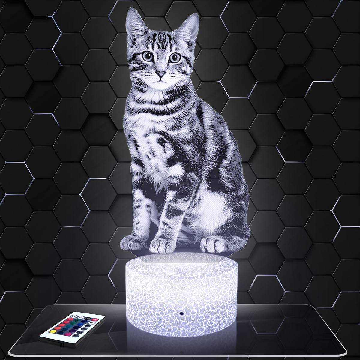 Lampada 3D Camaleonte, Animale Selvaggio Luce Notturna Tattile Led, Effetto Ologramma 3D, Idea Regalo Natale Compleanno Uomo Donna, Oggetto decorazione camera