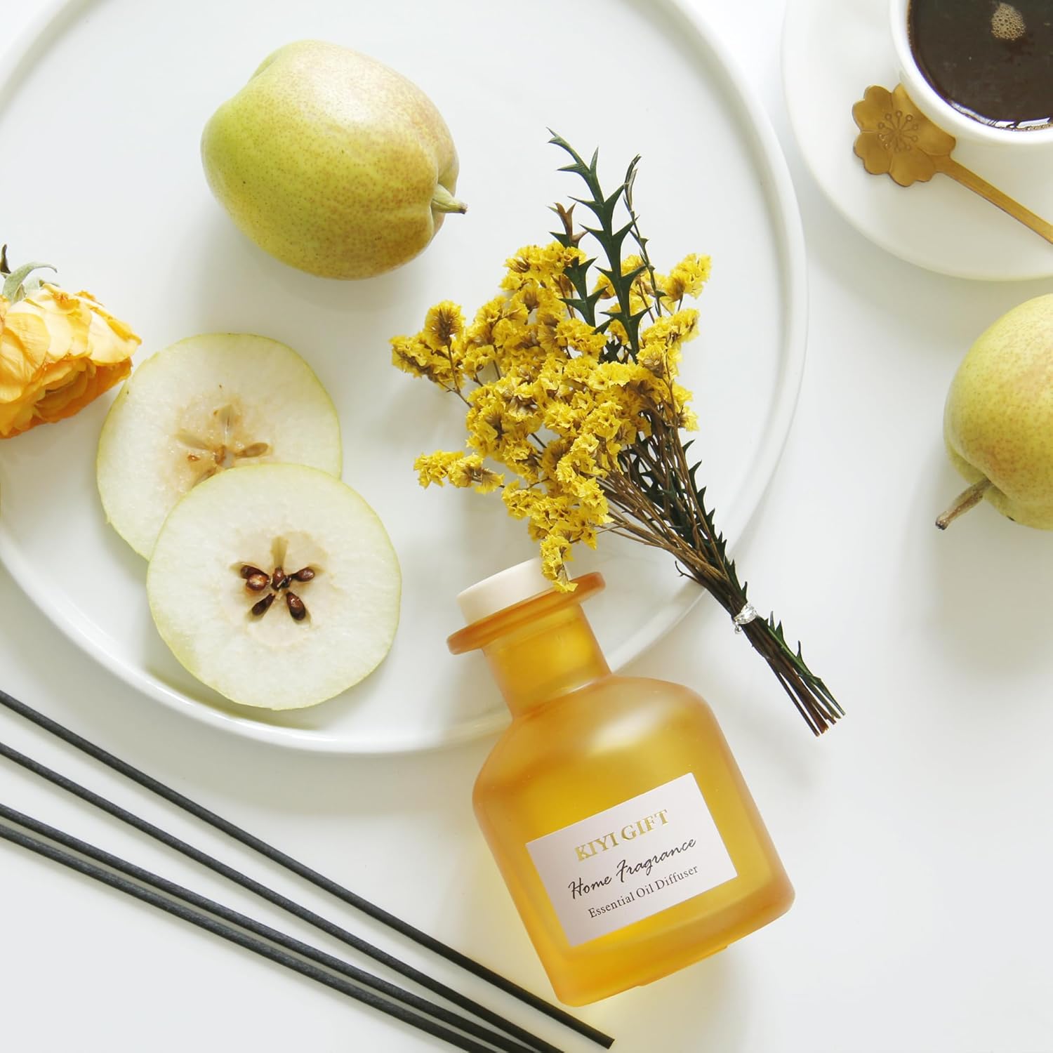 Reed Diffuser Set –Scented Diffuser with Sticks Home Fragrance Diffusers for Home Reed Diffuser for Bathroom Shelf Decor (4.06oz Pear Freesia) - Image 6
