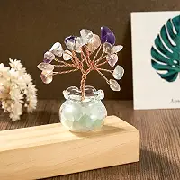 Feng Shui cristal de quartzo árvore do dinheiro sete chacras árvore da vida pedra preciosa natural árvore de cristal envolto em fio de cobre árvores de cristais para riqueza e sala de sorte mesa de