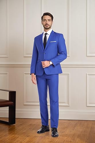 Miniatura 5 de Trajes de esmoquin de 3 piezas para hombre, ajuste delgado, para baile de graduación, regreso a casa, formal, chaqueta, chaleco, pantalones