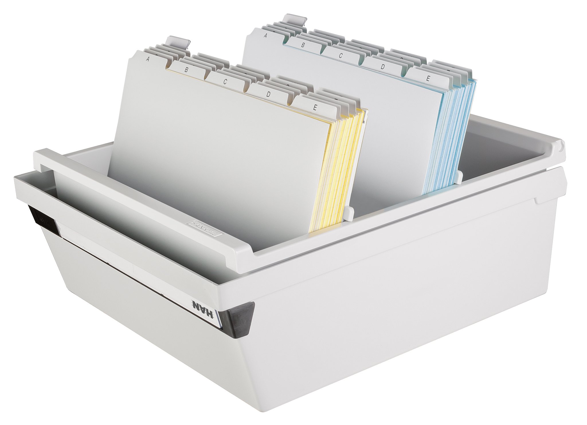 Han 954-11 - Caja para archivar fichas (capacidad para 1300 fichas DIN A4 horizontales, 320 x 250 x 360 mm), color gris
