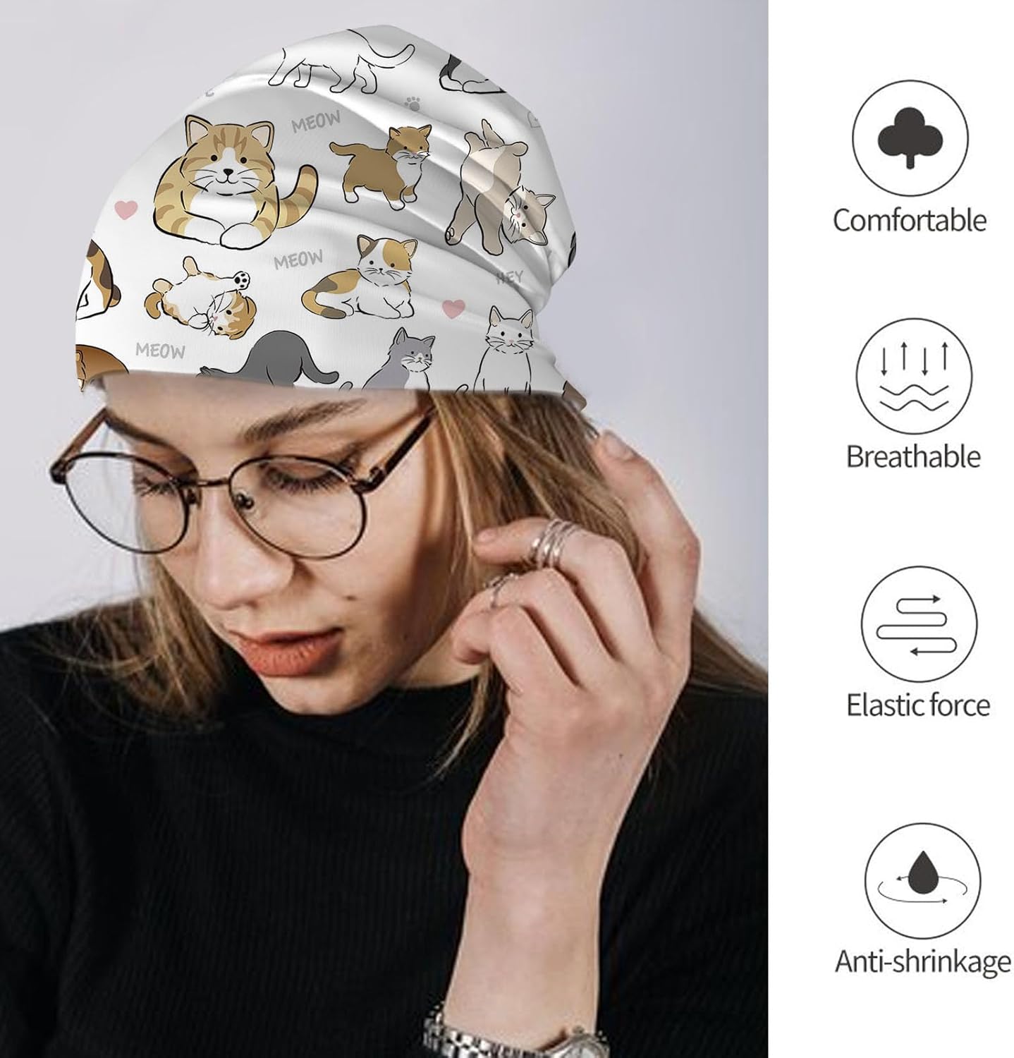 ,Chemo Headwear for Women for Slouchy Beanie Hat Skull Cap Cancer Headwear Accessories for Women - Image 2