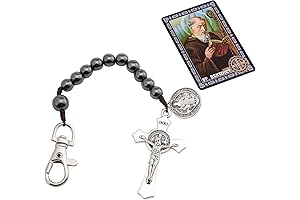 St Benedict Keychain with Rosary Beads