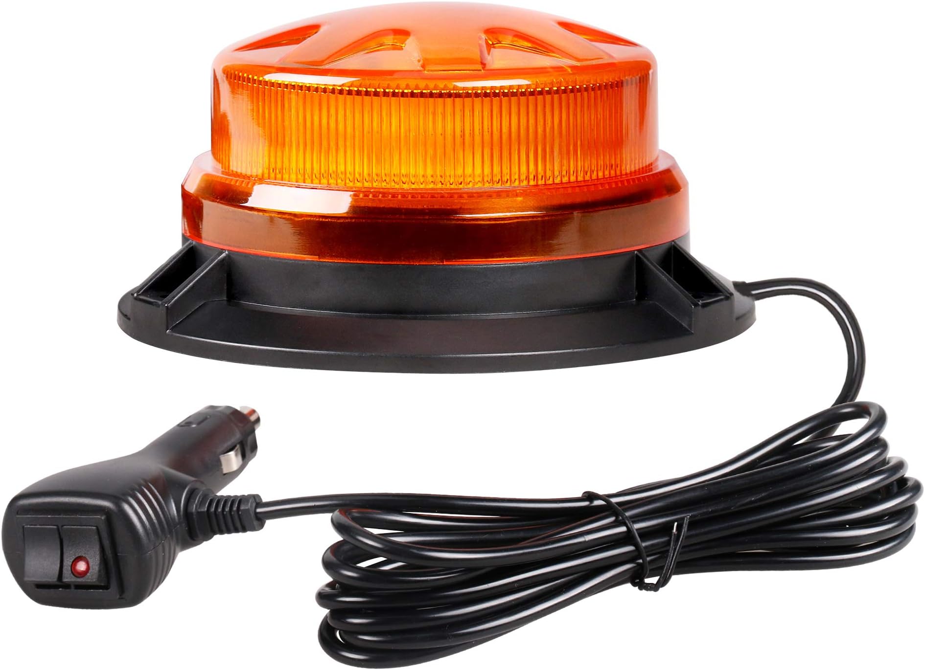 Emergency Lights for Vehicles - Amber Rooftop Strobe Beacon Lights for Trucks and Cars Strobe Mini Light Bar 24 High Intensity LEDs 8 Flash Modes Strong Magnetic Mount
