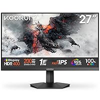 KOORUI G2721P 27 Pollici Gaming Monitor, Quad HD 1440p Computer Monitors 2k,Fast IPS