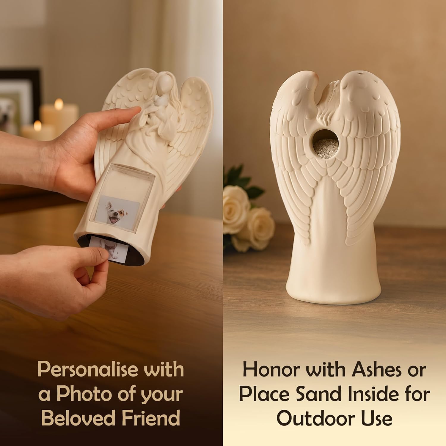 Muldale Dog Memorial Statue - 天使の像の思い出のギフト 最愛のペットへ - ペットの喪失 哀悼の念の贈