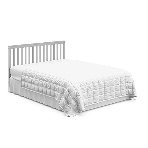 Miniatura 10 de Storkcraft Hillcrest - Cuna convertible 4 en 1 (gris pajarita)  Se convierte en sofá cama, cama infantil y cama de tamaño completo, se adapta a