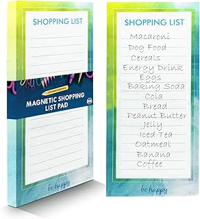 Magnetic Shopping List Pad for Fridge | 80 Tear-Off Sheets | 21.5 x 10cm | Shopping List Pads Magnetic Notepad for Fridge | Magnetic Fridge Notepad Magnetic Fridge Shopping List Magnet