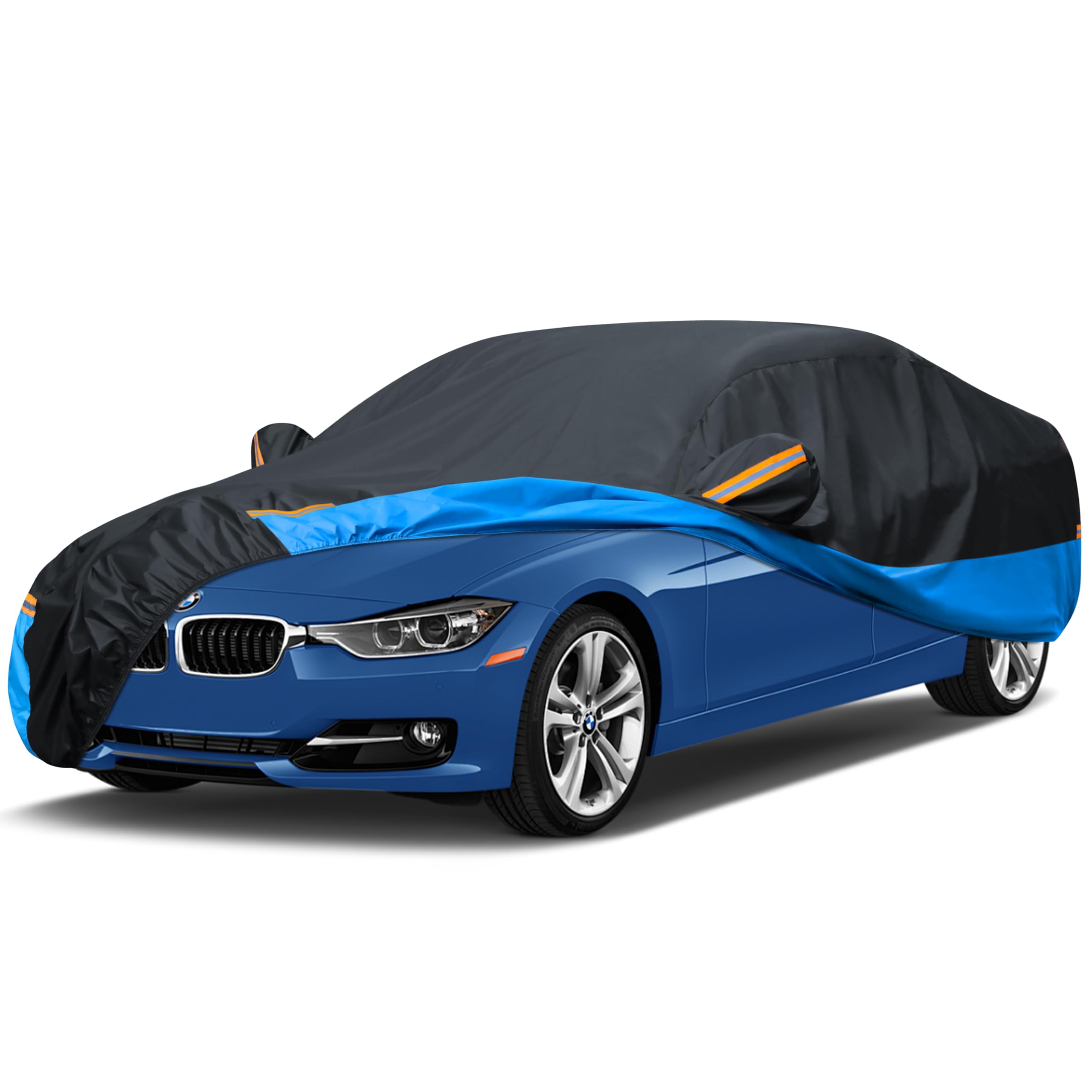 Car Cover Waterproof All Weather Outdoor Windproof Dustproof UV Protection Fit Sedan Honda Civic,Audi A6?BMW 5 Series?Ford Focus,Nissan Leaf