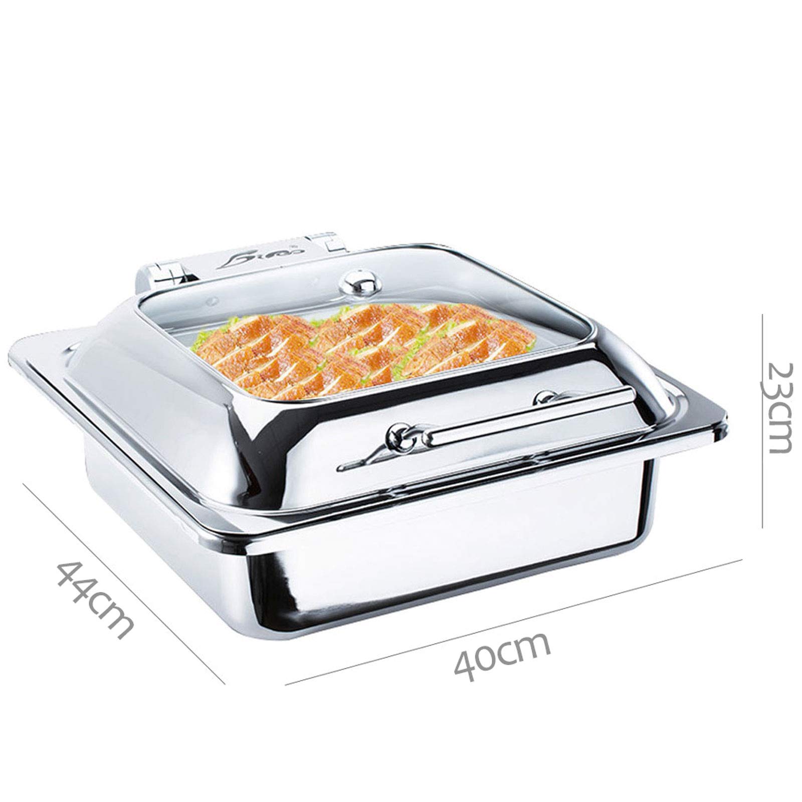6L Chafing Dish Elettrico, Scaldavivande Elettrico Acciaio Inox, Contenitore Termico per Alimenti Caldi per Buffet, Banchetti, Feste in Casa, Temperatura Regolabile (30-80 °)