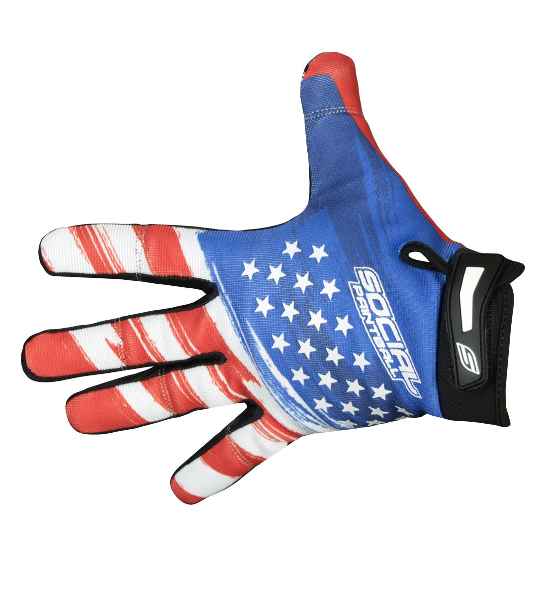 Social Paintball Grit Gloves Deluxe, USA Flag (Small)