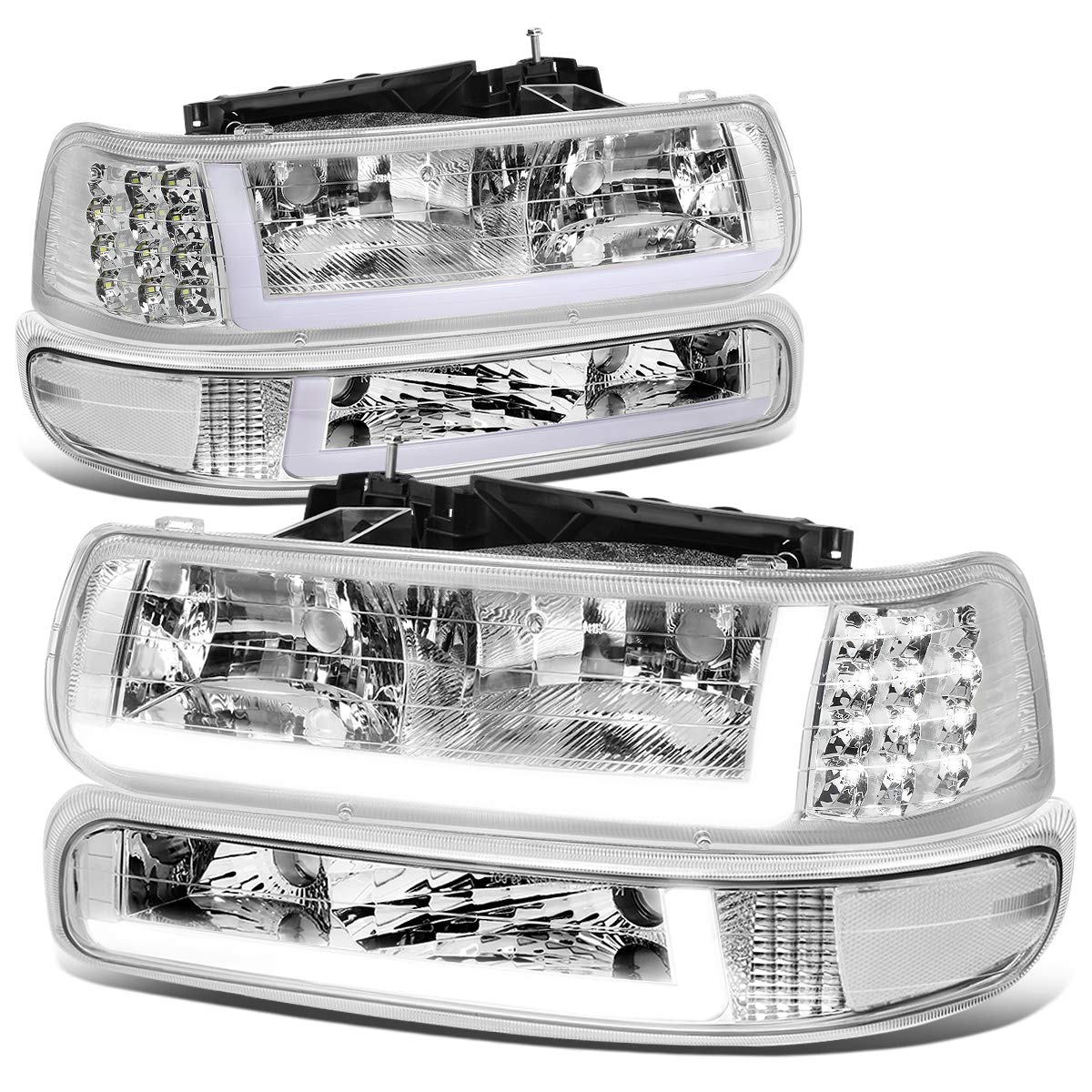 Photo 1 of Auto Dynasty 4PCS LED DRL Headlights Assembly, Driver and Passenger Side