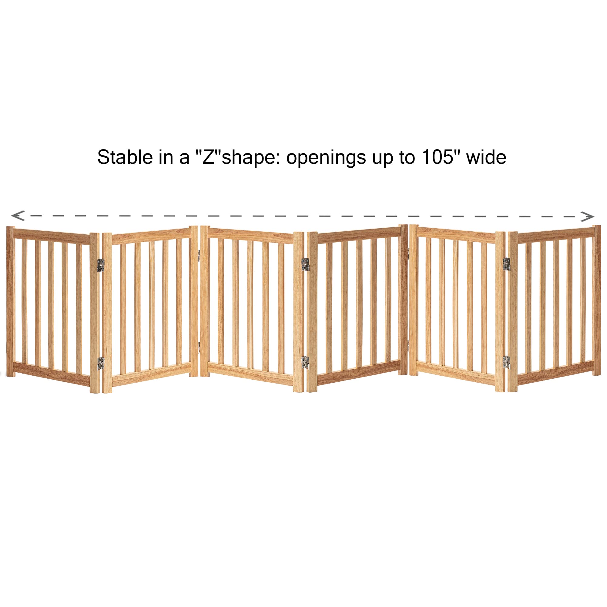 Buy LZRS Oak Wood Foldable Pet Gate,Wooden Dog Gate,Cat Gate,Pet Gate