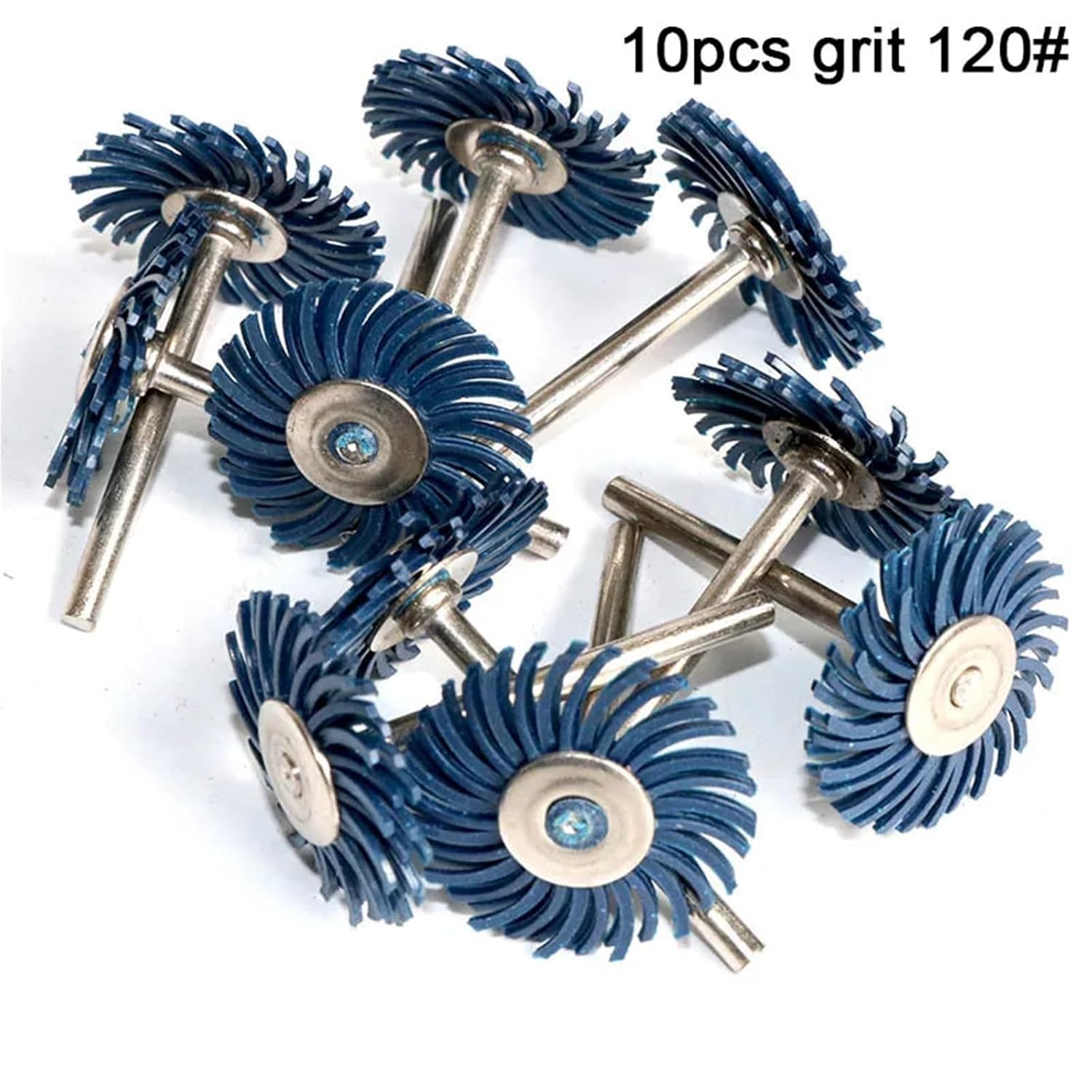 10pc 1Inch Radial Bristle Disc Kit Abrasive Brush 1/8" 3mm Shank Two Layer Detail Polishing Wheel for Rotary Tool Accessories(Mix 30pcs)