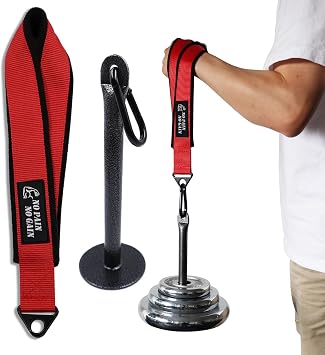 J Bryant Arm Wrestling Strap Belt Hand Grip Forearm Exercise Equipment Power Trainer for Cable Machine and Free Weight Workout