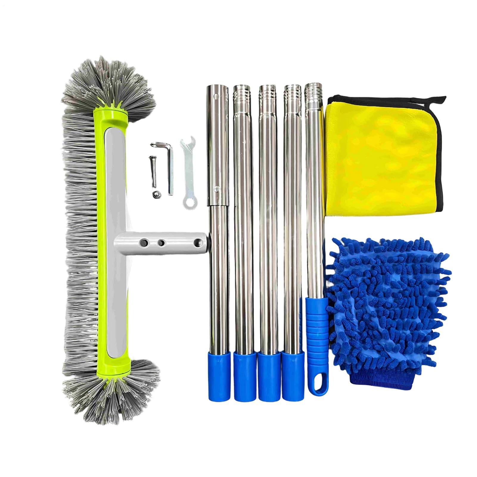 Spazzola pulisci piscina con pulitore ad asta rimovibile | Spazzola per piscine con manico rimovibile per Pareti, Piastrelle, Pavimento, Spa, Vasca Idromassaggio, Bagno, Cucina,