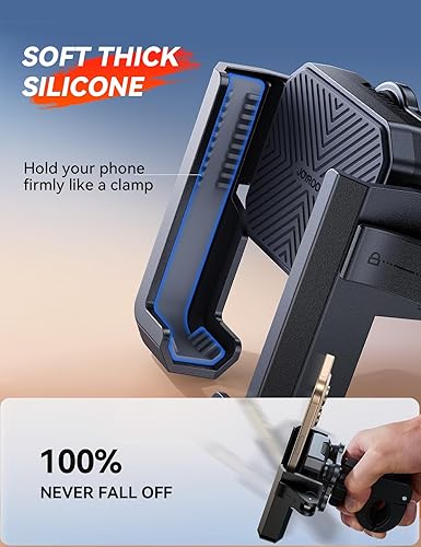 Miniatura 4 de JOYROOM Soporte para teléfono de bicicleta - Amortiguador de vibración dual No bloquea la cámara Manillar de montaje de teléfono de bicicleta,