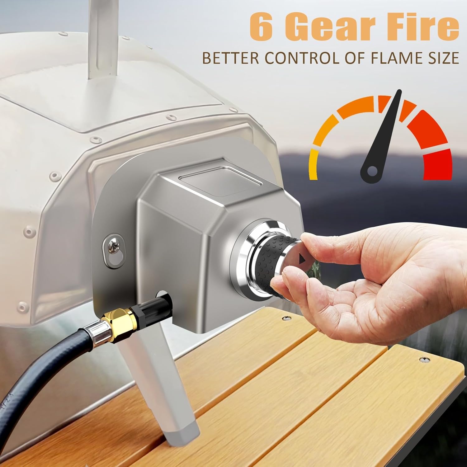 Utheer Gas Burner Attachment for Karu 12 / 12G / Karu 2 & Fyra 12 Pizza Ovens, No Assembly Propane Burner with Upgraded Electronic Ignition, Pizza Oven Accessories