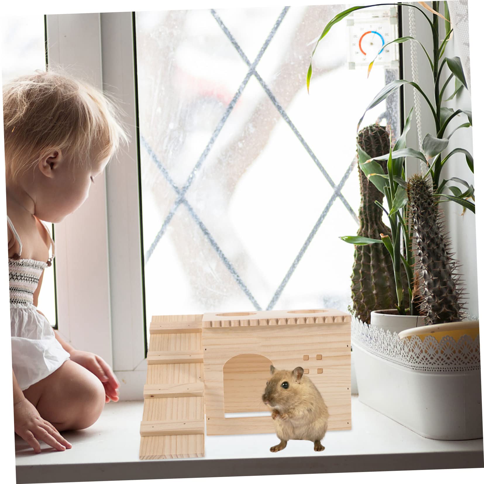 INOOMP Hamsterhaus Aus Holz Kleines Versteck Für Hamster Schlafhaus Für Haustiere Haustierbedarf Versteckspielzeug Für Hamsterkäfige Hamsterversteck Aus Holz Hamsterspielzeug