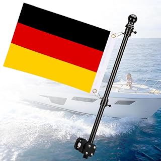 FLY HAWK Mástil de bandera para barcos, color negro, 4 unidades