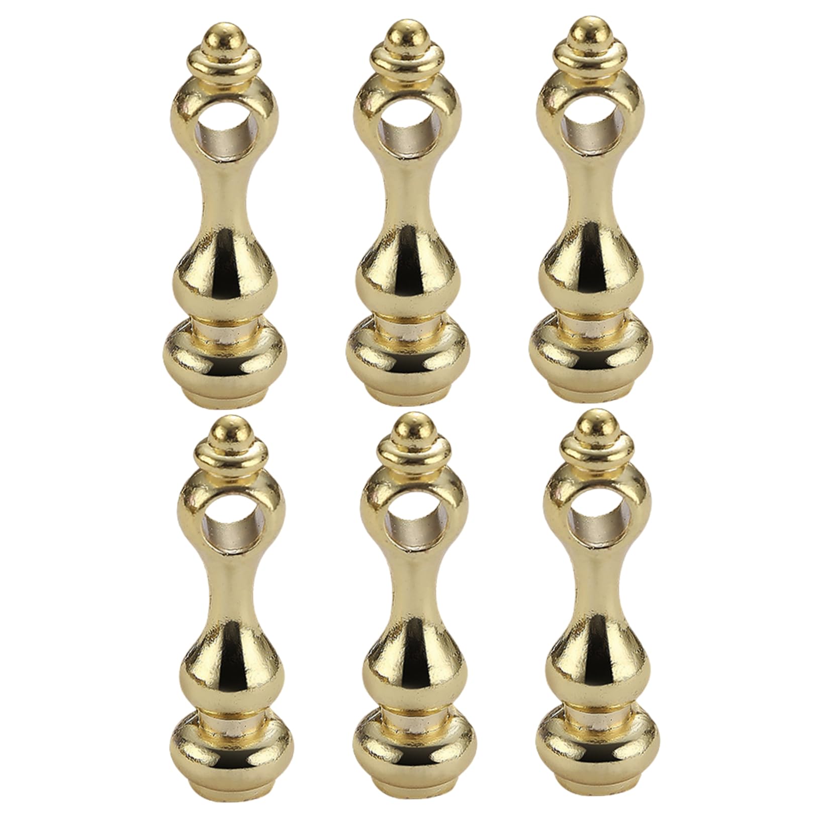 Peosaard Golden Gallery Rails For Shelves, 6Pcs Gallery Rail, Zinc Alloy Shelf Rail, Sturdy Metal Spindles For Staircase, Rails For Shelves Wine Cabinet Fence Furniture, Brass Shelf